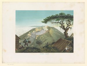 格德火山
古农吉德（实物上的标题）
爪哇作品图集（系列标题上的对象）
包含十一个风景如画的景点的图版地图集，属于爪哇作品，其形状、植物排列和内部构造（系列标题 作者 荷兰皇家 Steendrukkerij van CW Mieling