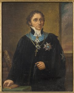 约翰·奥洛夫·沃林 (Johan Olof Wallin，1779-1839) 的肖像，卡尔·威廉·诺德格伦 (Nordgren, Carl Wilhelm，1804-1857) 创作。 布面油画。 尺寸：18x15 厘米。 斯德哥尔摩国家博物馆 作者 卡尔·威廉·诺德格伦