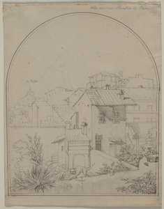从我在罗马的窗户看风景，约1817年。 作者 卡尔·威廉·蒂施拜因