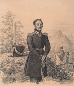 Fyodor Alexandrovich Bekovich-Cherkassky的肖像1791-1833，1822年。 作者 卡尔·冯·汉佩尔恩