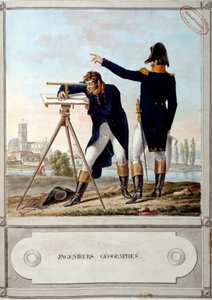 理工学院地理学家。 埃及战役（远征）时期（1798-1801）。 Antoine Dit Carle Vernet (1758-1836) 的雕刻 作者 卡尔·韦尔内