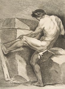 一个Académie：拉着绳子的人，1742-43。 作者 卡尔·范·卢