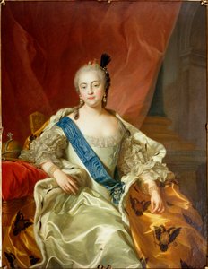 伊丽莎白·彼得罗夫纳女皇的肖像，1760年 作者 卡尔·范·卢