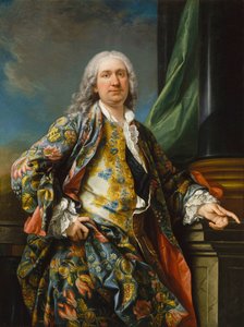 一位不知名的男子的画像，大约1735-1739年 作者 卡尔·范·卢