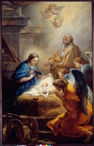 Carle van Loo (1705-1765) 1751 年布列斯特美术博物馆的《天使的崇拜》 作者 卡尔·范·卢