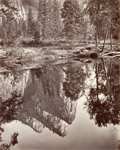 优胜美地三兄弟的镜景，约1872年，约1876年印刷。