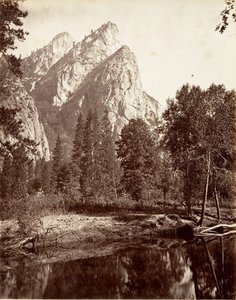 三兄弟，优胜美地，约1872年，约1876年印刷。 作者 卡尔顿·E·沃特金斯。