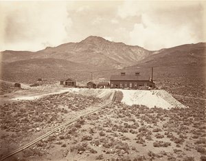 苏特罗隧道的建筑，1875年，约1876年印刷。 作者 卡尔顿·埃蒙斯·沃特金斯