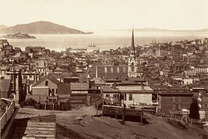 旧金山，来自加利福尼亚和鲍威尔街，1864年，约1876年印刷。