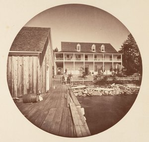 太浩湖暖泉酒店，约1878年。 作者 卡尔顿·埃蒙斯·沃特金斯