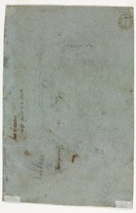 儿童头部素描，背面，约1586年。