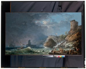 岩石海岸的风暴 作者 卡洛·博纳里亚（Carlo Bonaria）或博纳维亚（Bonavia）