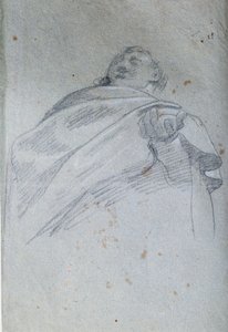 男子半身像 悬垂水墨画 卡洛-博诺尼(1569-1632) 17世纪 巴黎。卢浮宫博物馆