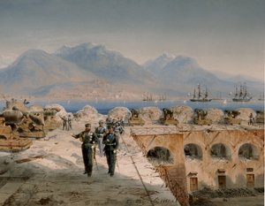 盖塔之围，视察新近占领的防御工事（钢笔画）