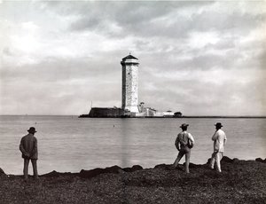 位于意大利里窝那（里窝那）的Marzocco Tower，1890年（玻璃板）