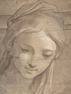 年轻女子的头像，面向左边的四分之三视角，1670-1700年。 作者 卡洛·西尼亚尼