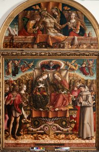 Coronation of the Virgin with the Holy Trinity and Saints 作者 卡洛·克里维利（Carlo Crivelli）