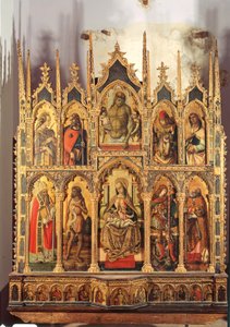 麦当娜和儿童与圣徒，polyptych（面板上的蛋彩画） 作者 卡洛·克里维利（Carlo Crivelli）