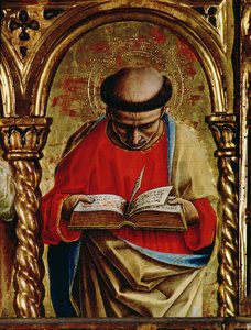 圣马修，详细信息来自SantEmidio polyptych，1473 tempera，面板细节为76636 作者 卡洛·克里维利（Carlo Crivelli）