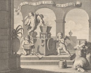 她收集了最美丽的花朵 Il più bel fior ne coglie, 一组六人的工作...，1740-59。