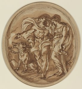 冥王星把普罗赛尔宾带到地狱之门前 作者 卡洛·马拉塔（Carlo Maratta）