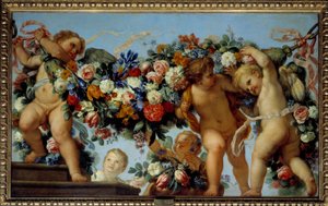 爱情和花环 画家：Carlo Maratta (1625-1713) 17世纪的太阳。1,06x1,73米 作者 卡罗·马拉塔或马拉蒂
