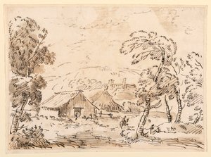 素描，山区农民的住宅和城堡，1762-1786 年