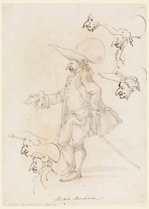 素描，漫画，约 1725-75 年 作者 卡洛·马尔基奥尼