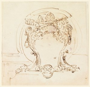 绘图，教皇护额，1740-58 年 作者 卡洛·马尔基奥尼