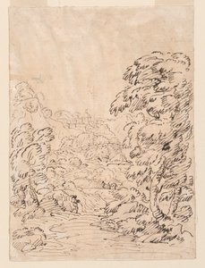 绘图，通往山区小镇的道路，1750-1786 年