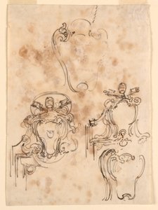 素描，框架和护栏草图，1758-69 年