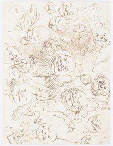 素描，头部研究，1760-80 年 作者 卡洛·马尔基奥尼