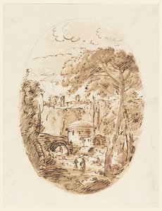 有骑士和桥的风景 作者 卡洛·马尔基奥尼