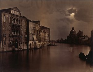[威尼斯大运河夜景]，约1875年。