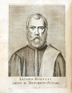 Jacopo Robusti dit le Tintoret (Tintoretto) (1518-1594) 的肖像 意大利画家 Carlo Ridolfi 雕刻的“Maraviglie dell