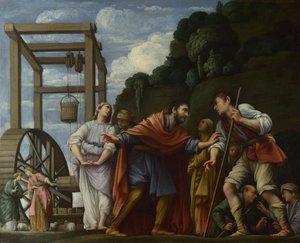 摩西捍卫叶ro罗的女儿，1610年 作者 卡罗萨拉切尼