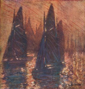 雾中渔船，摄于1913年。 作者 卡洛斯·格雷特（Carlos Grethe）