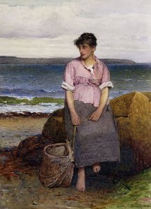 海边的年轻渔女