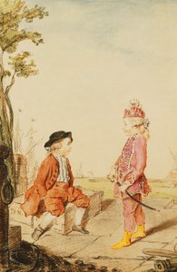 两个年轻的德诺伊维尔兄弟，在码头上，1767年 作者 卡蒙泰尔