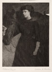 女士与马》，1887年。 作者 卡罗琳·阿米莉亚·鲍威尔