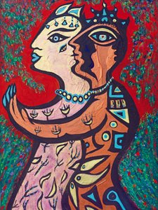 有福的恋人》，2013 年（丙烯酸画布）