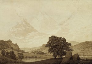 秋天-晚间-根据季节，一天中的时间和人的周期的成熟度，1803年 作者 卡斯珀·大卫·弗里德里希（Caspar David Friedrich）