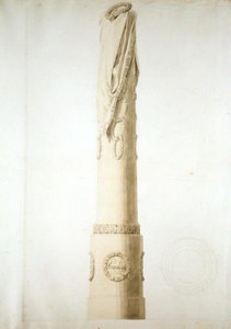 设计纪念柱（纸笔，铅笔和棕褐色） 作者 卡斯珀·大卫·弗里德里希（Caspar David Friedrich）