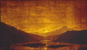 晚上河景观 作者 卡斯珀·大卫·弗里德里希（Caspar David Friedrich）