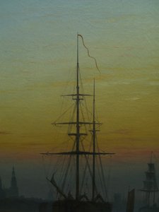 德语: Der Greifswalder Hafen 格赖夫斯瓦尔德港
 详细内容 备选标题： 格赖夫斯瓦尔德港口的船只 详细内容 作者 卡斯珀·大卫·弗里德里希（Caspar David Friedrich）