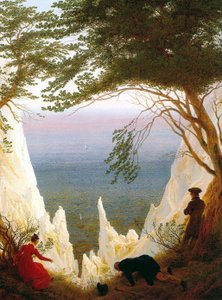 德语：Kreidefelsen auf Rügen 吕根岛的白垩崖 作者 卡斯珀·大卫·弗里德里希（Caspar David Friedrich）