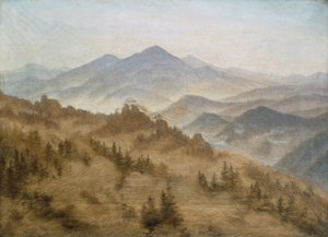 波西米亚山脉与罗森伯格的风景 作者 卡斯珀·大卫·弗里德里希（Caspar David Friedrich）