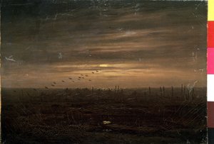 "渔网"，日落时分的风景。卡斯帕尔-大卫-弗里德里希（1774-1840 年）19 世纪作品 圣彼得堡冬宫博物馆 作者 卡斯珀·大卫·弗里德里希（Caspar David Friedrich）