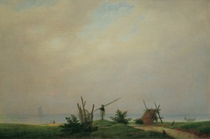有渔民的海边 作者 卡斯珀·大卫·弗里德里希（Caspar David Friedrich）