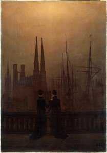 夜港 作者 卡斯珀·大卫·弗里德里希（Caspar David Friedrich）